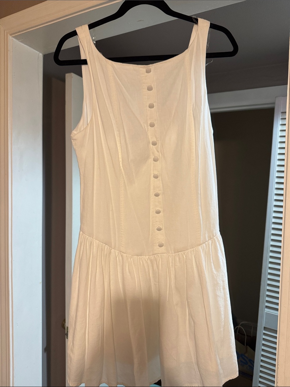 Wild Fable Women's White Sleeveless Button-Front Sundress